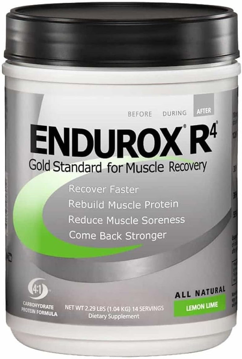 Endurox Pacifichealth R4, Post Workout Recovery Drink Mix with Protein, Carbs, Electrolytes and Antioxidants for Superior Muscle Recovery, Net Wt. 2.29 Lb, 14 Serving (Lemon Lime) with Shaker