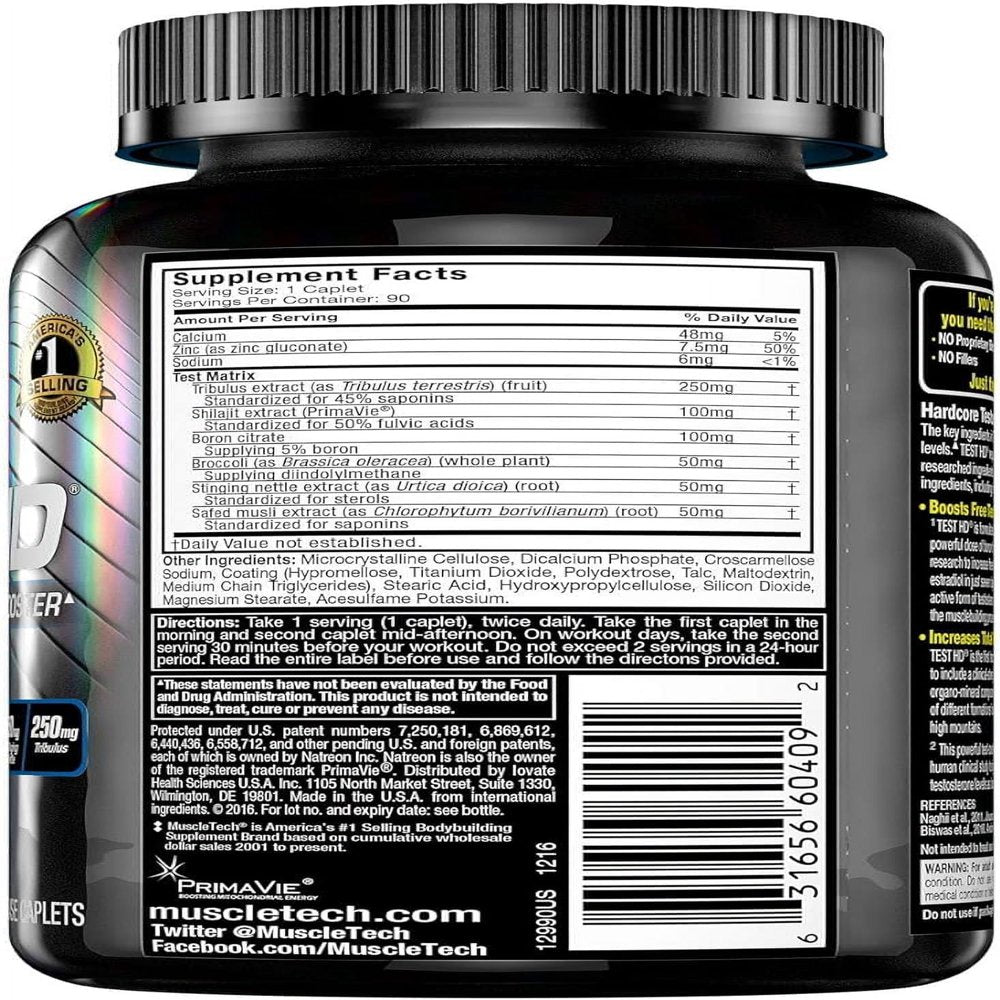 Muscletech Performance Series TEST HD Hardcore Testosterone Booster - 90 Capsules