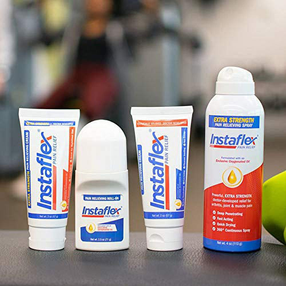 Instaflex Extra Strength Pain Relief Cream, with 2X the Pain-Fighting Ingredients, Rubs Out Your Toughest Muscle and Joint Pain (4 Oz)