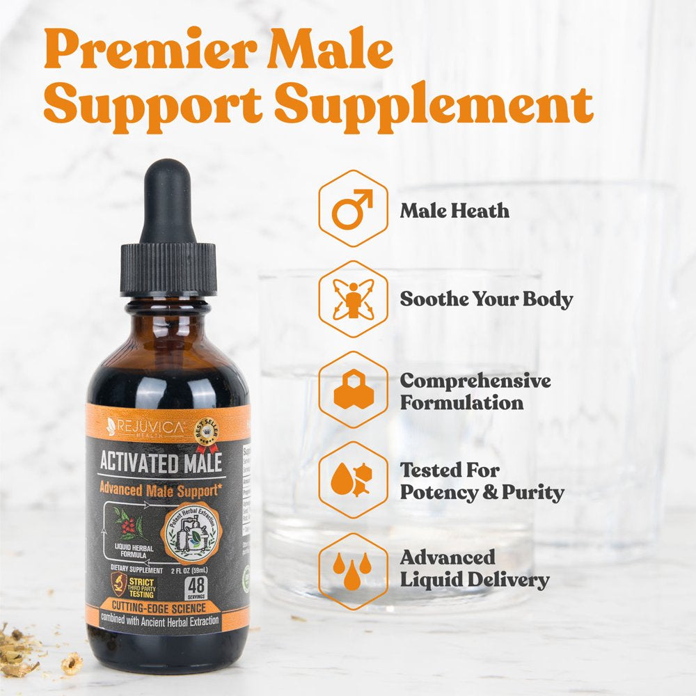 Activated Male - Advanced Male Support Tincture - Liquid Delivery for Better Absorption - Ashwagandha, Mucuna, Tongkat Ali, Tribulus & More!