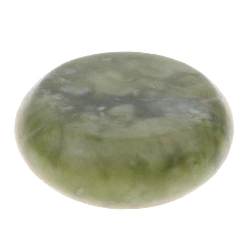 2 Pieces Natural Jade Massage Stones for Body Relaxing Spa Massage Stones (1.2 X 1.57 Inches)