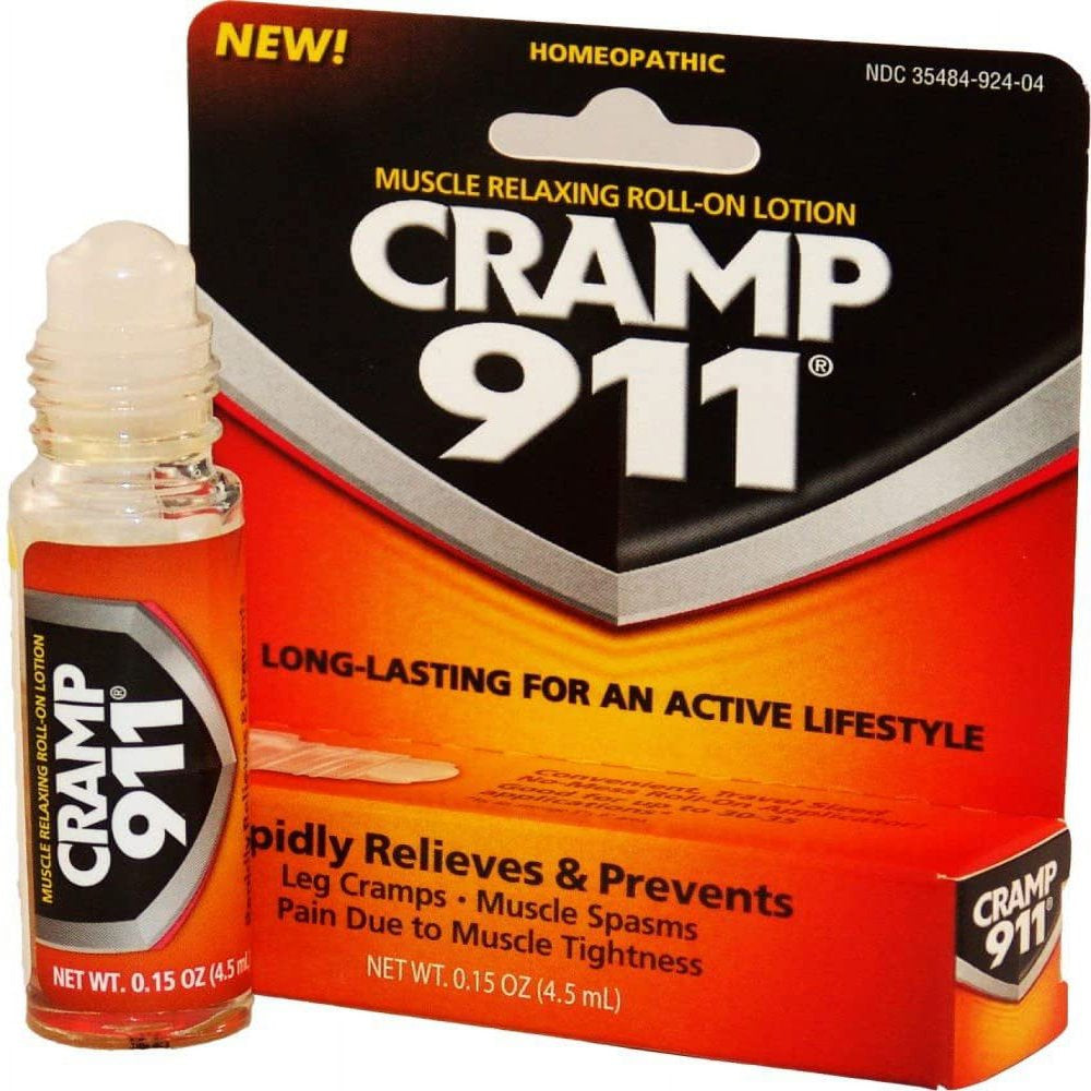 5 Pack - Cramp 911 Muscle Relaxing Roll-On Lotion 0.15Oz Each