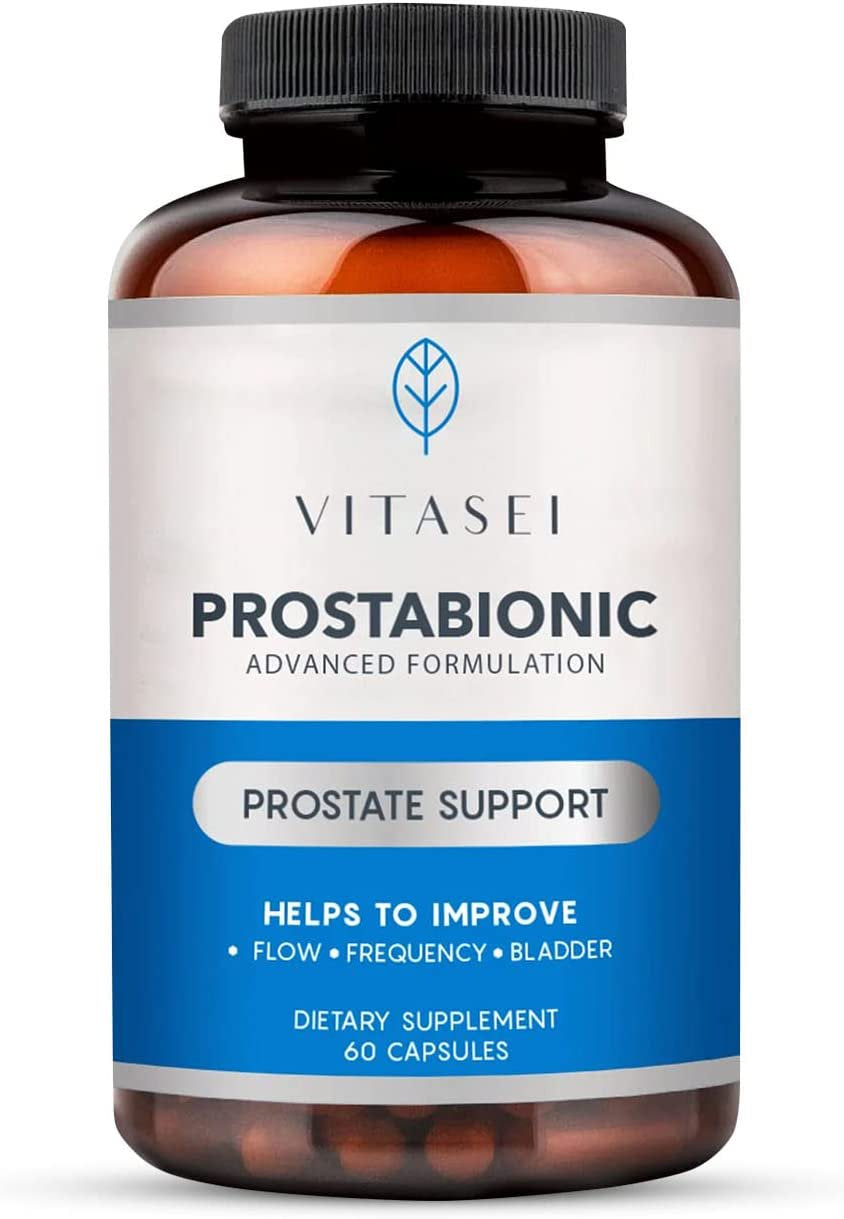 VITASEI Prostabionic Prostate Dietary Supplements for Men W/Saw Palmetto, Bio-Quercetin & Pygeum Africanum, Reduce Bathroom Trips, Promotes Sleep & Better Bladder Emptying - 60 Capsules