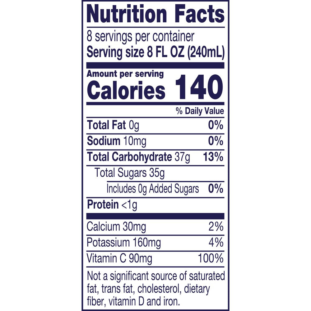 Welch'S 100% Grape Juice, Concord Grape, 64 Fl Oz Bottle