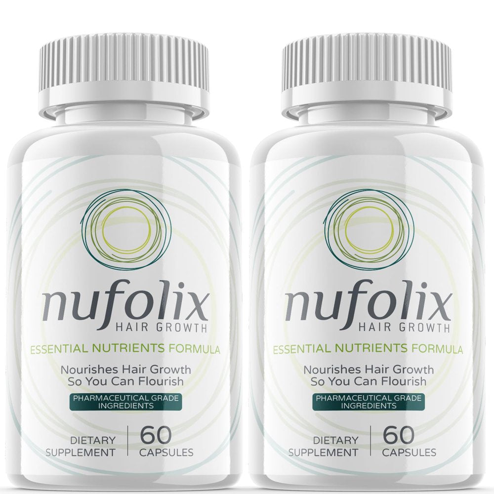 (2 Pack) Nufolix - Dietary Supplement for Hair Support - Revive and Nourish Hair Growth Advanced Formula - Boost Shine & Thickness - 120 Capsules