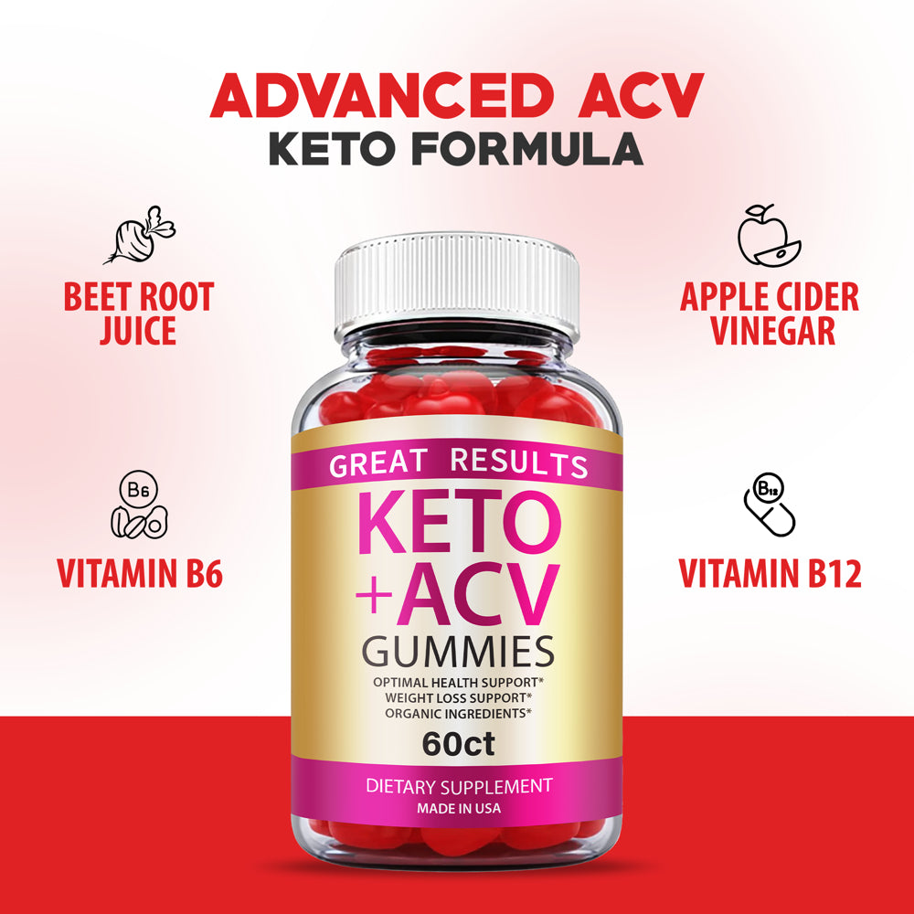 (5 Pack) Great Results Keto ACV Gummies Vegan Apple Cider Vinegar 300 Gummies