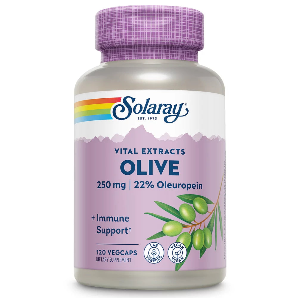 Solaray Olive Leaf Extract 22% Supplement, 250 Mg | 120 Count