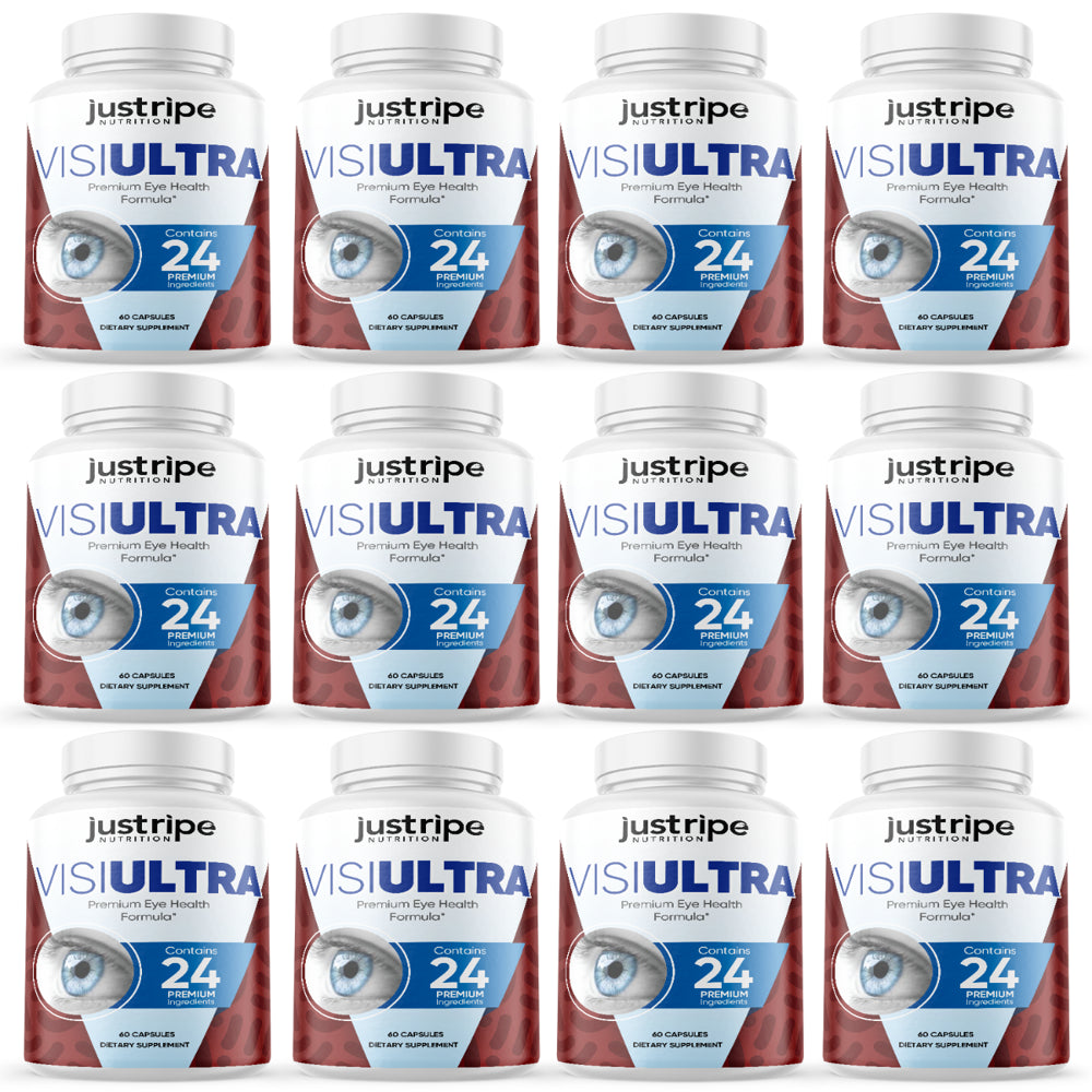 12 Pack Visiultra Premium Eye Health Supplement Supports Healthy Vision- 60 Caps