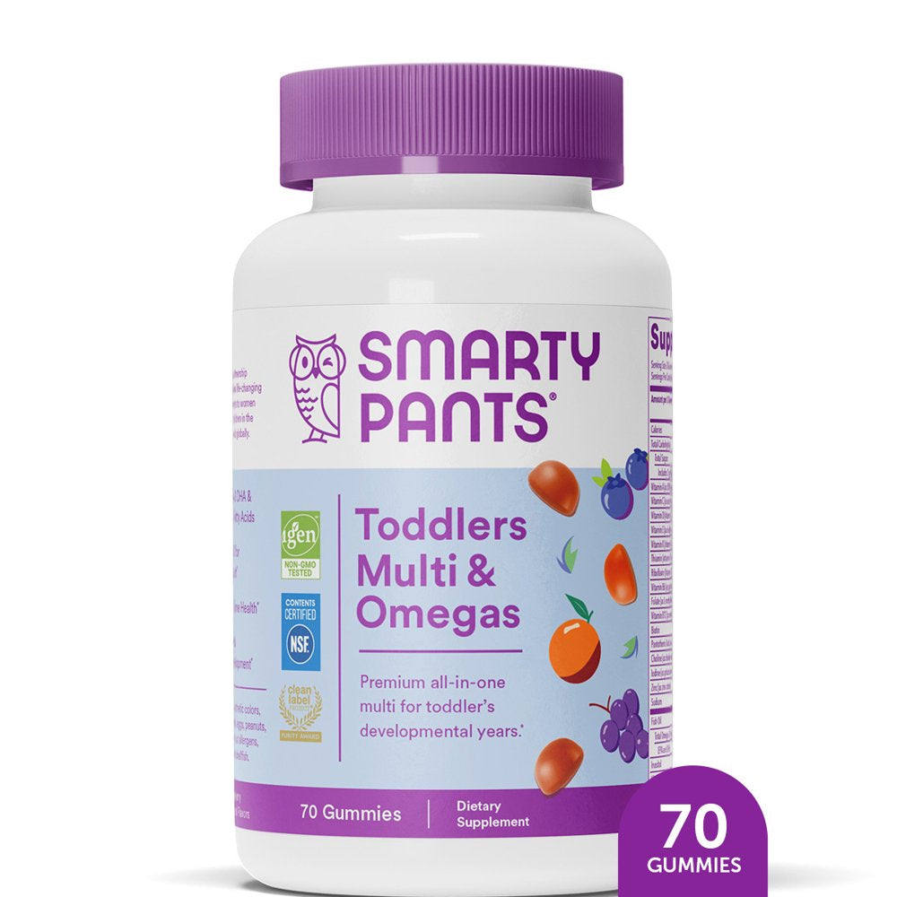 Smartypants Toddler Multi & Omega 3 Fish Oil Gummy Vitamins with D3, C & B12 - 70 Ct