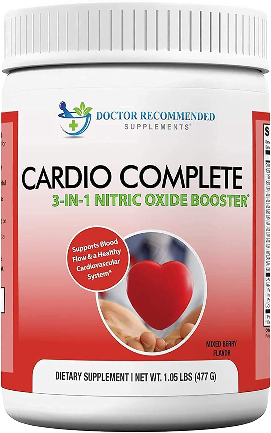 Cardio Complete - Heart Health Support Powder Supplement - 3-In-1 Nitric Oxide Booster with 5,000 L-Arginine, 1,000Mg L-Citrulline, and Hawthorn Berry