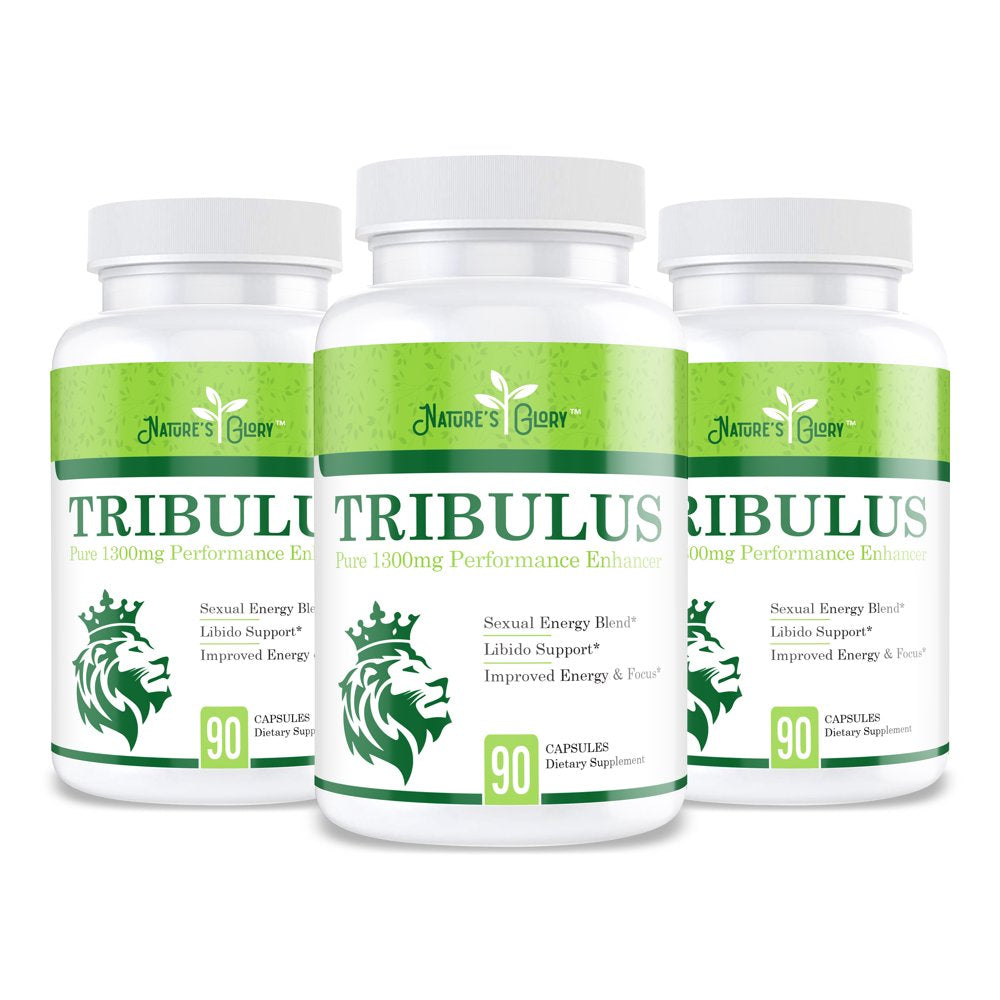 Tribulus Extract Capsules for Men Muscle Growth - Enhances Stamina & Improves Vitality - Testosterone Booster Dietary Supplement - Tribulus 1300Mg - 270 Capsules