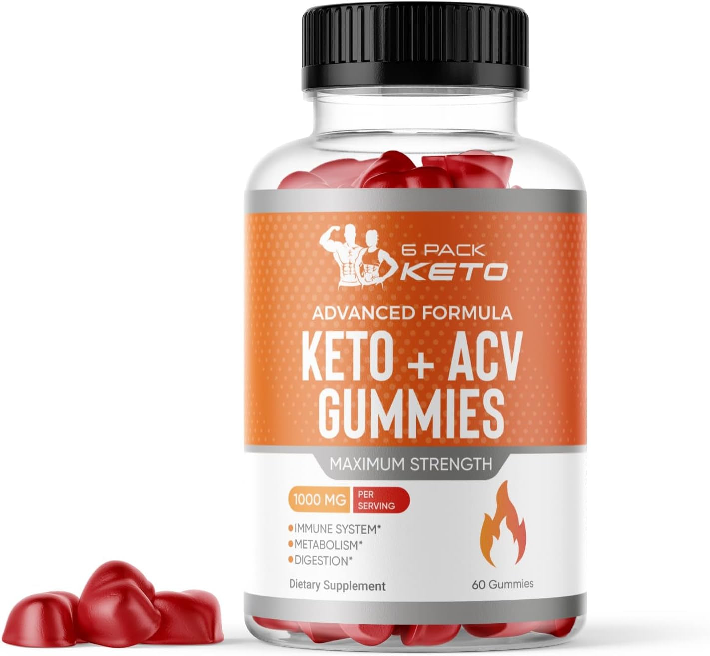 Zonata (1 Pack) 6 Pack Ketosis ACV Gummies, 60 Count