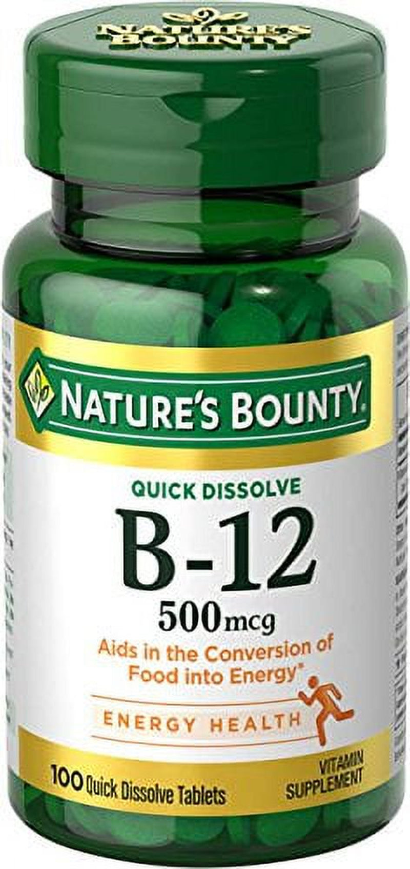 "Natures Bounty B-12 500 Mcg, 100 Quick Dissolve Tablets Each"