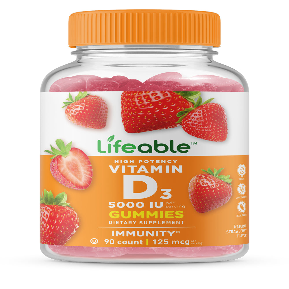 Lifeable Vitamin D - 5000 IU - 90 Gummies