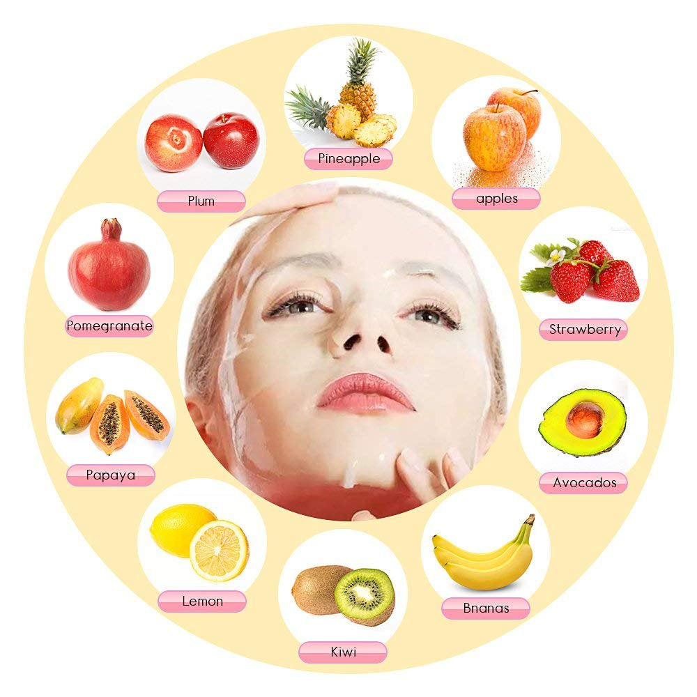 Face Mask Machine - Professional DIY Face Mask Maker Automatic Fruit Vegetable Facial Cream Beauty Kit for Removal Wrinkle anti Aging Skin Care, Including 32 Counts Collagen Pills