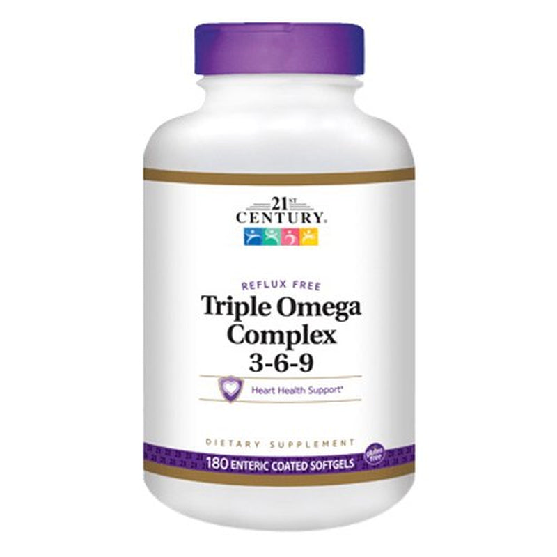 21St Century Triple Omega Complex 3 6 9 Enteric Coated Softgels, 180 Ea, 2 Pack