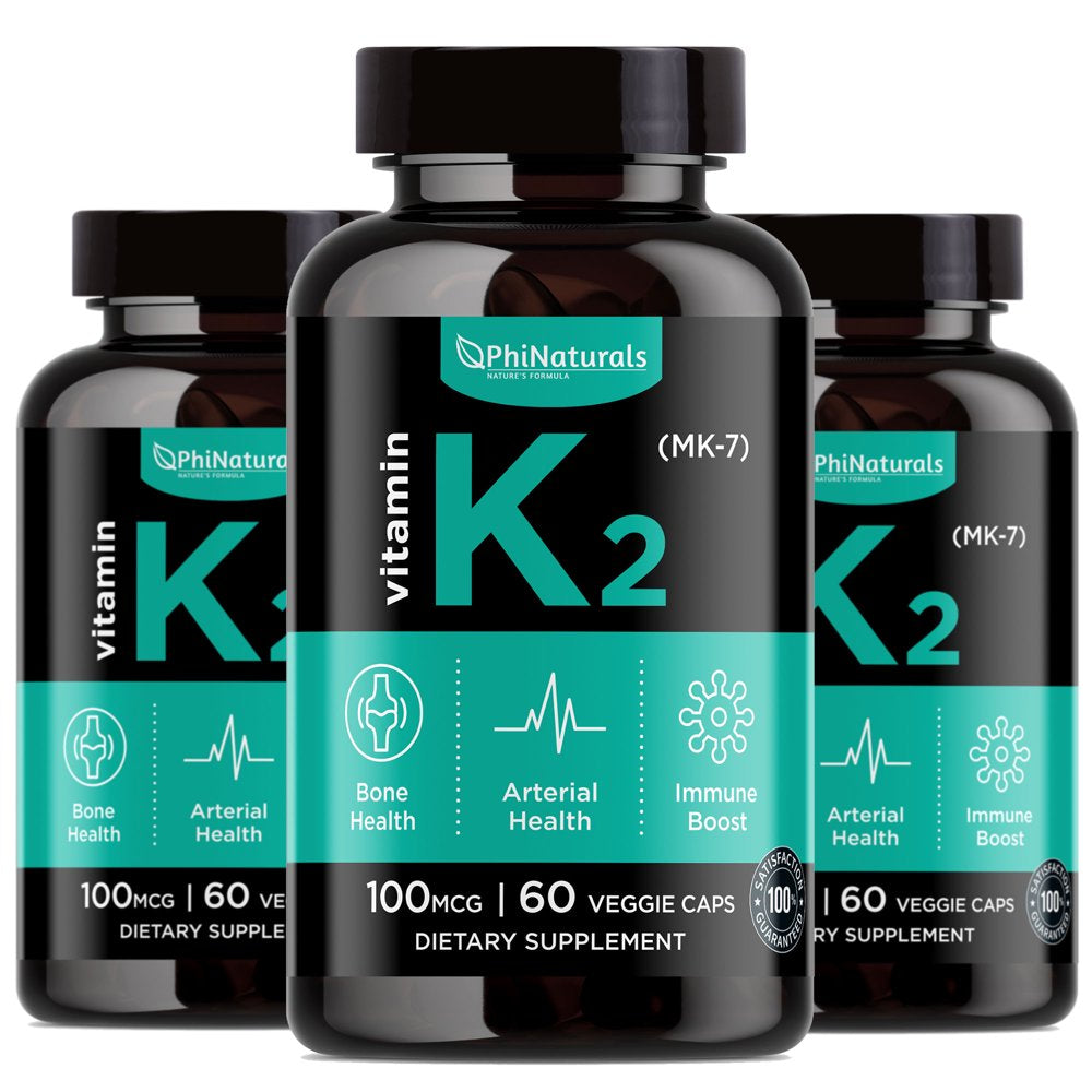 Vitamin K2 - MK7 Supplement (Pack of 3) Capsule by Phi Naturals