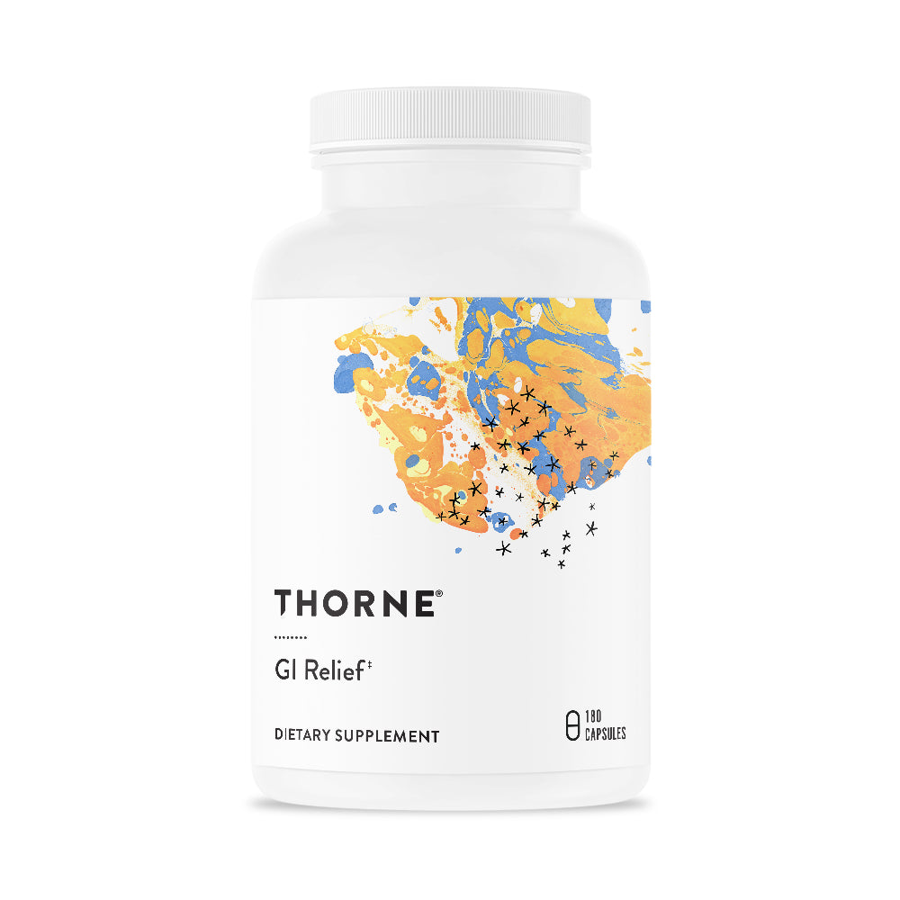 Thorne GI Relief, Digestion Supplement Supports Gut Health & Bloating Relief, Made with Marshmallow Root Extract & Digestive Enzymes, 180 Capsules, 90 Servings