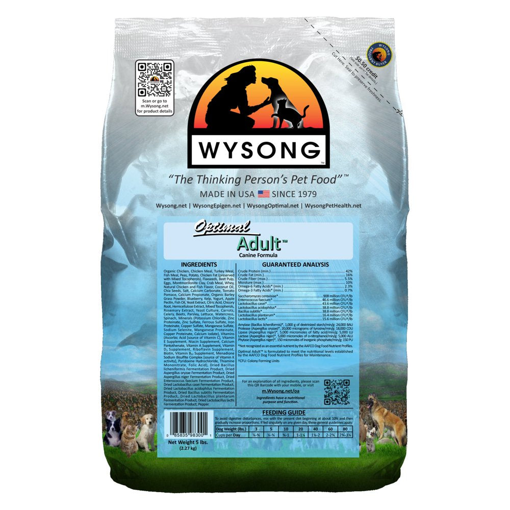 Wysong Optimal Adult Canine Formula Dry Dog Food- 5 Pound Bag