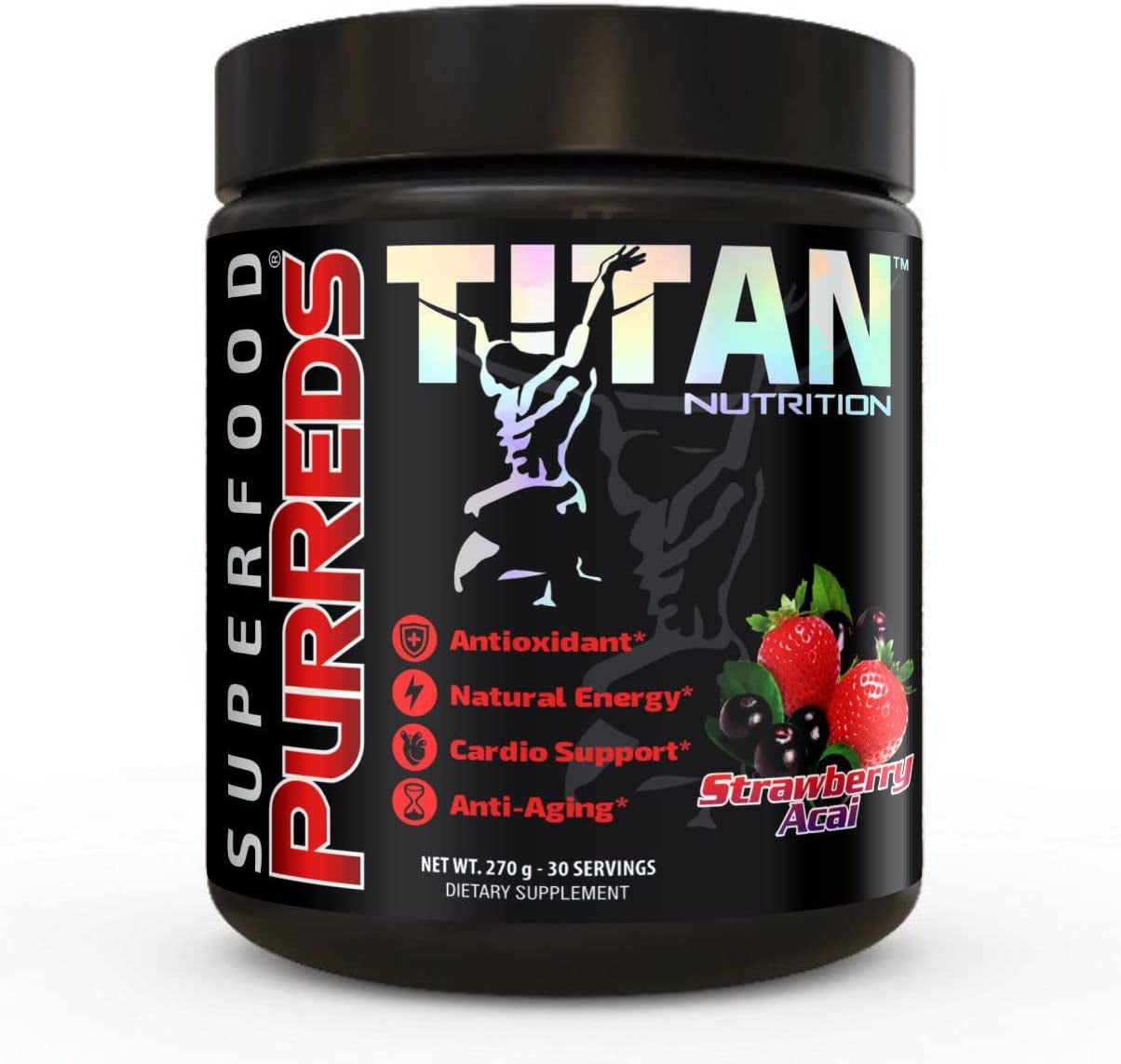 Titan Purreds- Red Juice Super Food, Antioxidant, Naturally Boost Energy, Fruit Powder; Improve Cognitive Function, Blood Flow, Energy Levels, and Athlete Performance