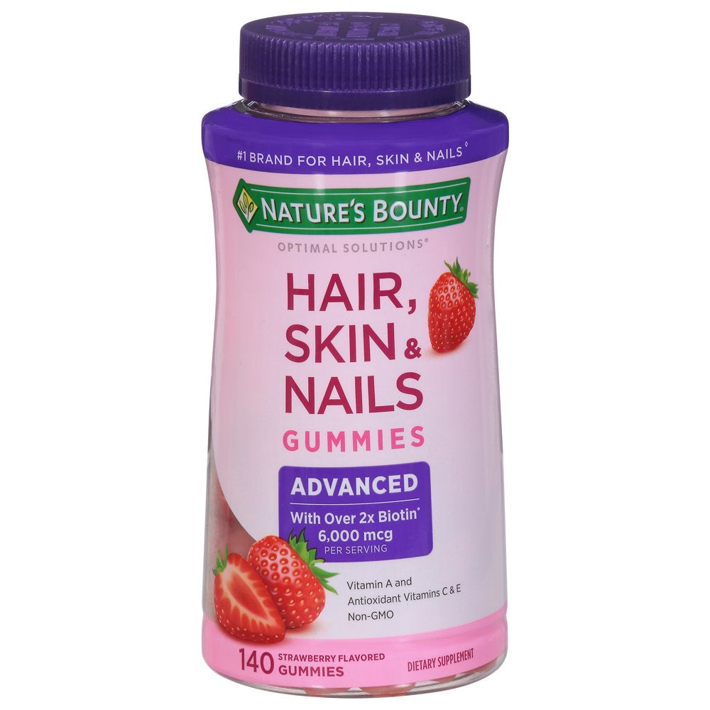 "Nature'S Bounty Optimal Solutions Advanced, Skin and Nails Vitamins with Biotin," 140 Gummies