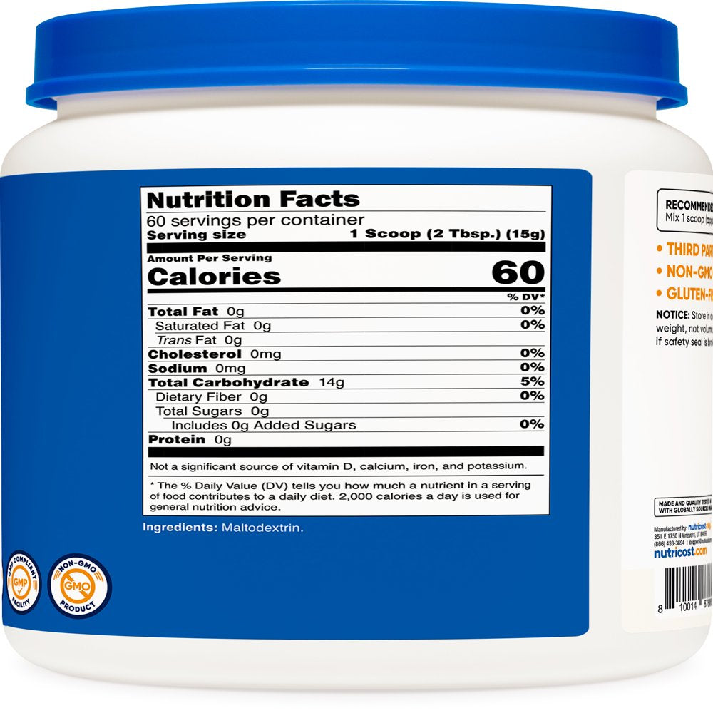 Nutricost Maltodextrin Powder Supplement 2LBS, Gluten Free, Non-Gmo and Vegetarian Friendly