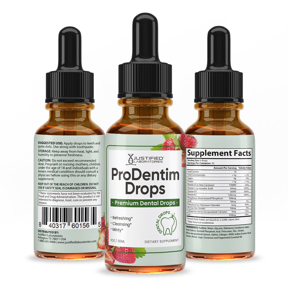 (5 Pack) Justified Laboratories Prodentim Dental Drops May Improve Teeth Bad Breath Dental Health 1 Oz