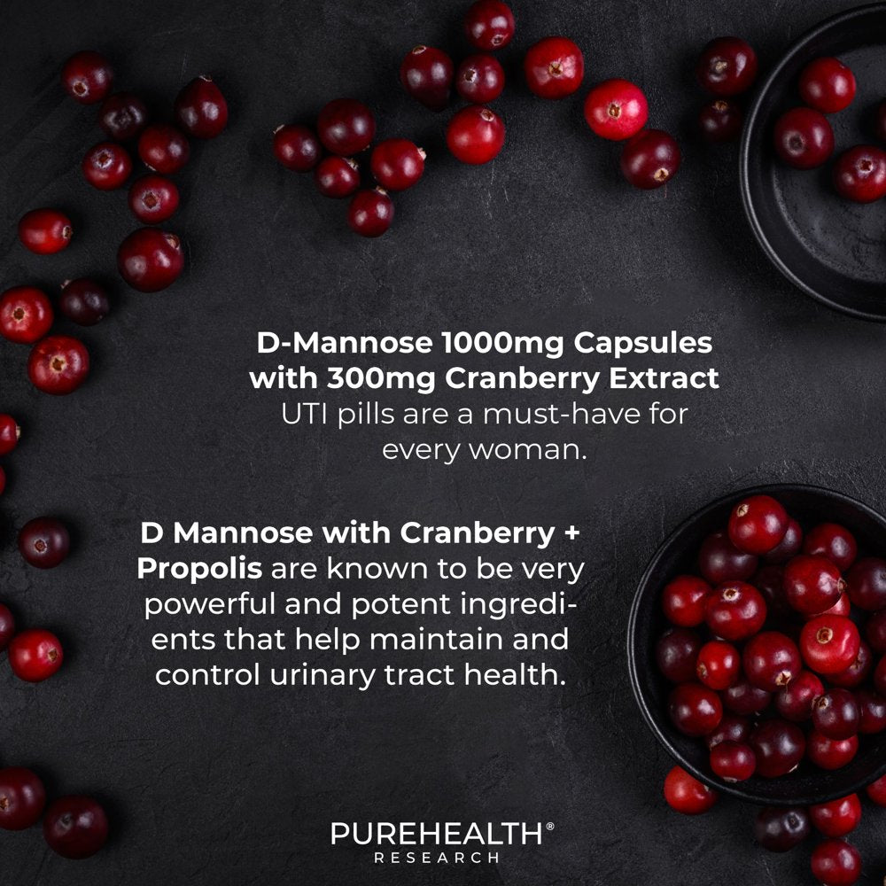 UT FIX D Mannose with Cranberry Supplement for Uti & Urinary Tract Health by Purehealth Research X3