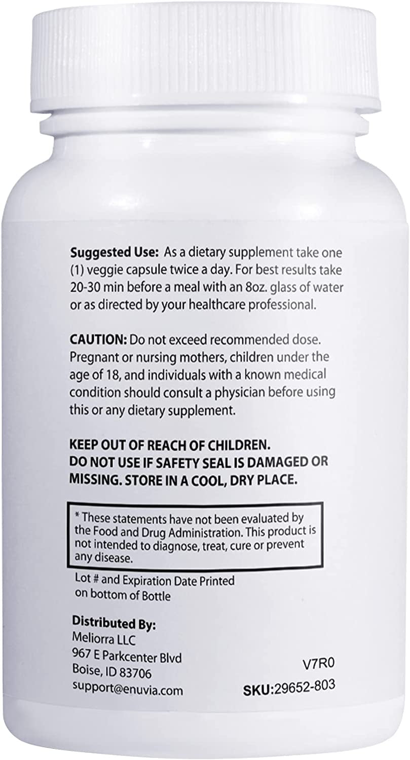 Enuvia Enuvia Carb Blocker - Plant-Based Carb Management Formula with Vitamin C for Keto or Low Carb Diet and Lifestyle - Supports Digestion, Immunity and Heart Health - Made in the USA - 60 Capsules