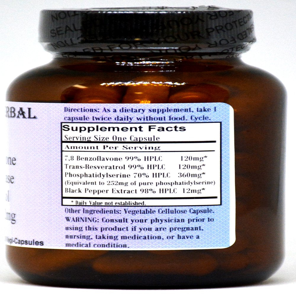 7,8 Benzoflavone Complex - Boosts Testosterone, Lowers Cortisol & Estrogen - 60 612Mg Vegicaps! FREE SHIPPING on Orders over $49!