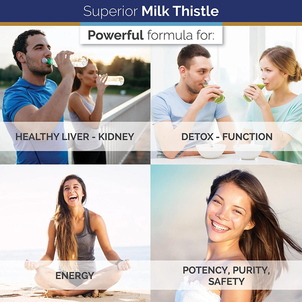 #1 Superior Labs Milk Thistle Extract - 80% Silymarin Flavonoids! 4:1 250Mg, 120 Vegetable Caps-Made in USA, 100% Money Back Guarantee