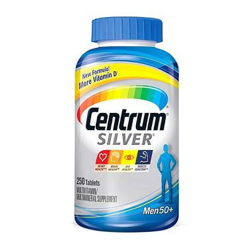 Centrum Silver Men Multivitamin/Multimineral Supplement Tablet, Vitamin D3, Age 50 and Older (250 Ct.)