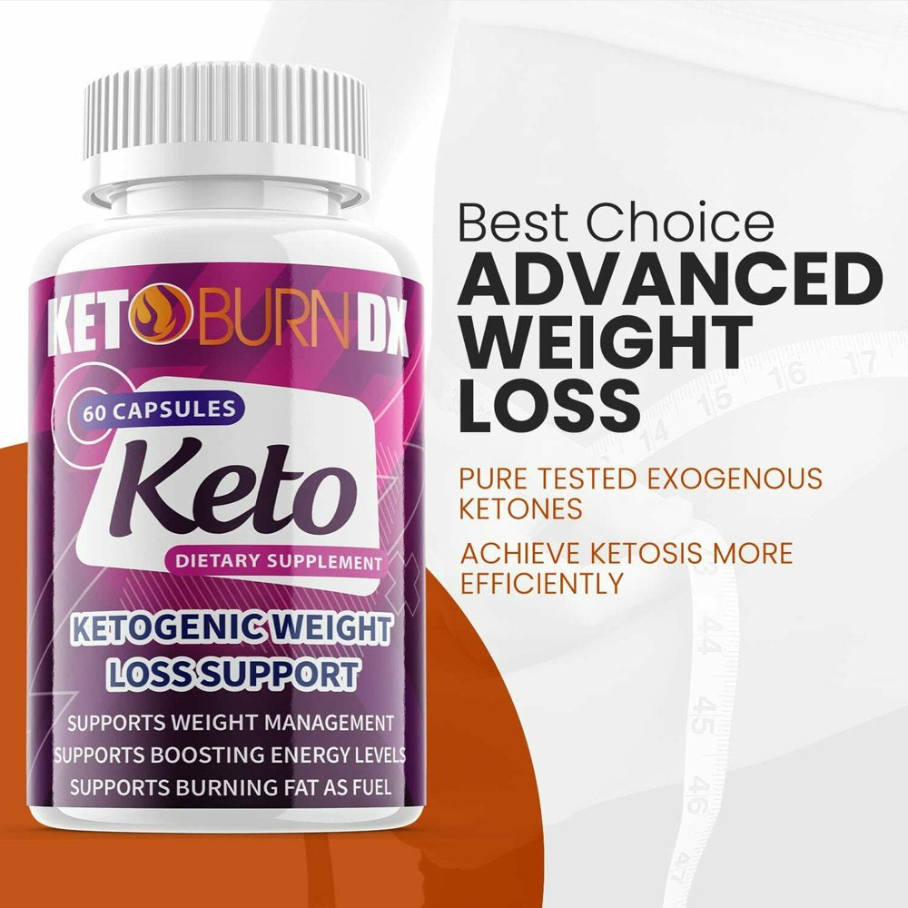 (1 Pack) Keto Burn DX - Supplement for Weight Loss - Energy & Focus Boosting Dietary Supplements for Weight Management & Metabolism - Advanced Fat Burn Raspberry Ketones Pills - 60 Capsules