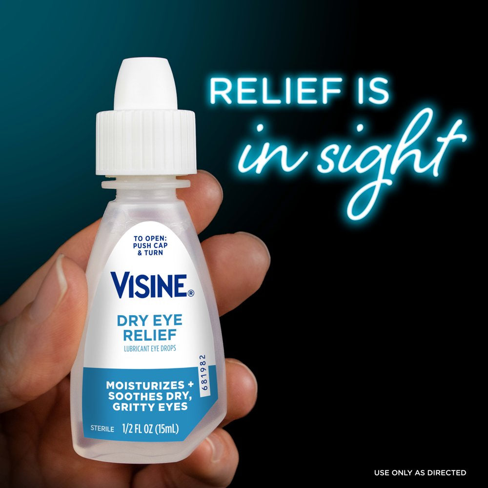 Visine Dry Eye Relief Lubricating Eye Drops for Dry Eyes, 0.5 Fl. Oz