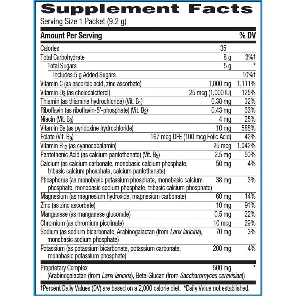 Emergen-C Immune+ 1000Mg Vitamin C Powder, with Vitamin D, Zinc, Antioxidants and Electrolytes for Immunity, Immune Support Dietary Supplement, Raspberry Flavor - 10 Count