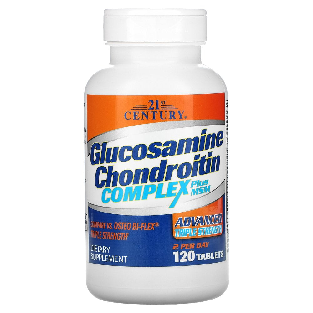 21St Century Glucosamine Chondroitin Complex plus MSM, Advanced Triple Strength, 120 Tablets