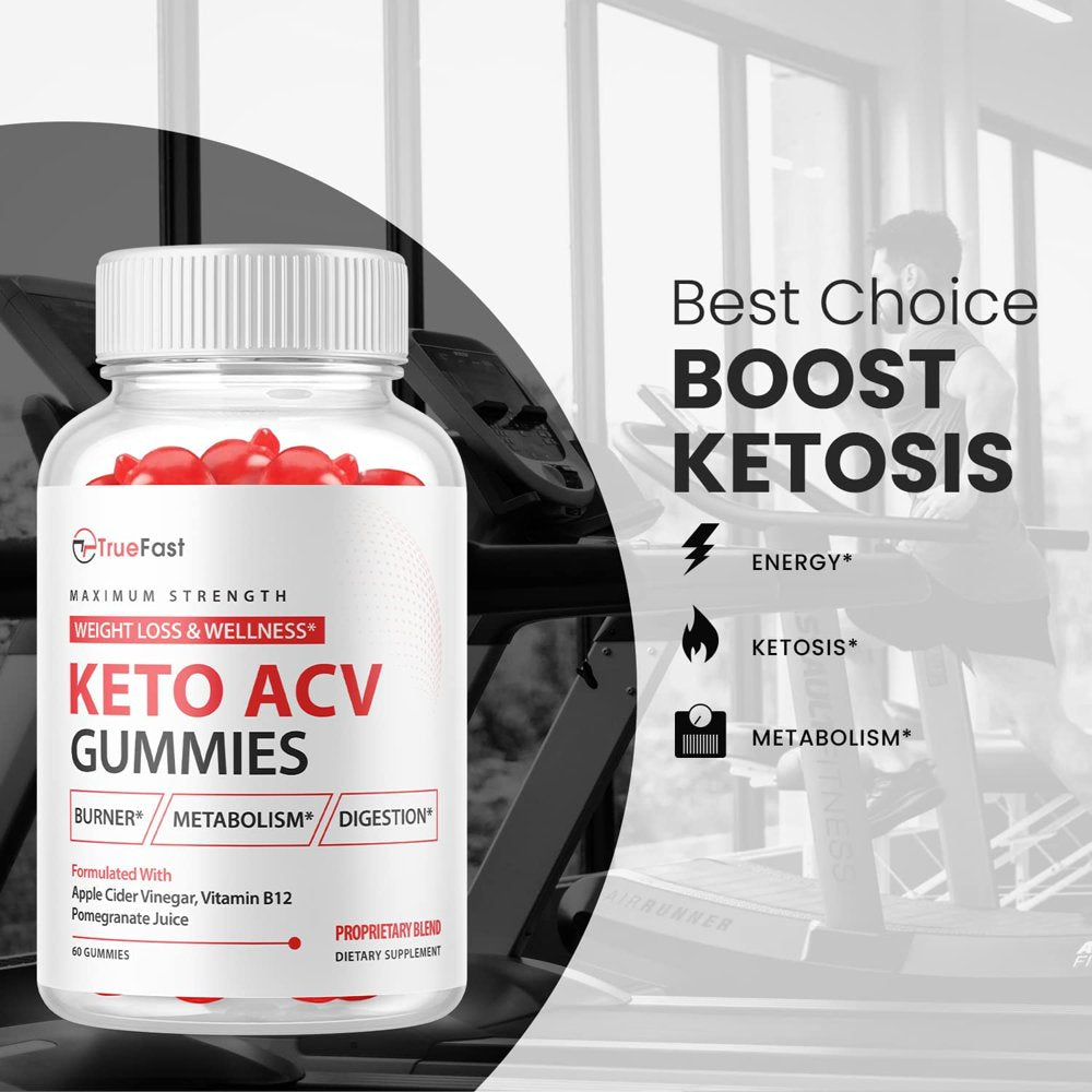 (1 Pack) True Fast Keto ACV Gummies - Supplement for Weight Loss - Energy & Focus Boosting Dietary Supplements for Weight Management & Metabolism - Fat Burn - 60 Gummies