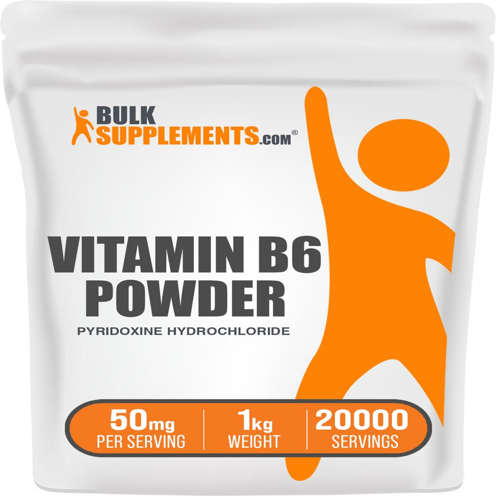 Bulksupplements.Com Vitamin B6 (Pyridoxine HCL) Powder - Nerve Support Vitamin - B6 Vitamins Pregnancy - Prenatal Dog Vitamins (1 Kilogram)