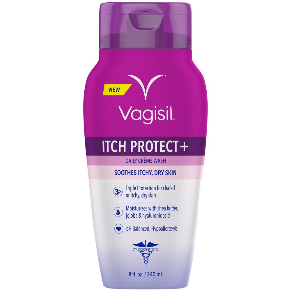 Vagisil Itch Protect+ Crème Daily Intimate Vaginal Feminine Wash, 8 Oz