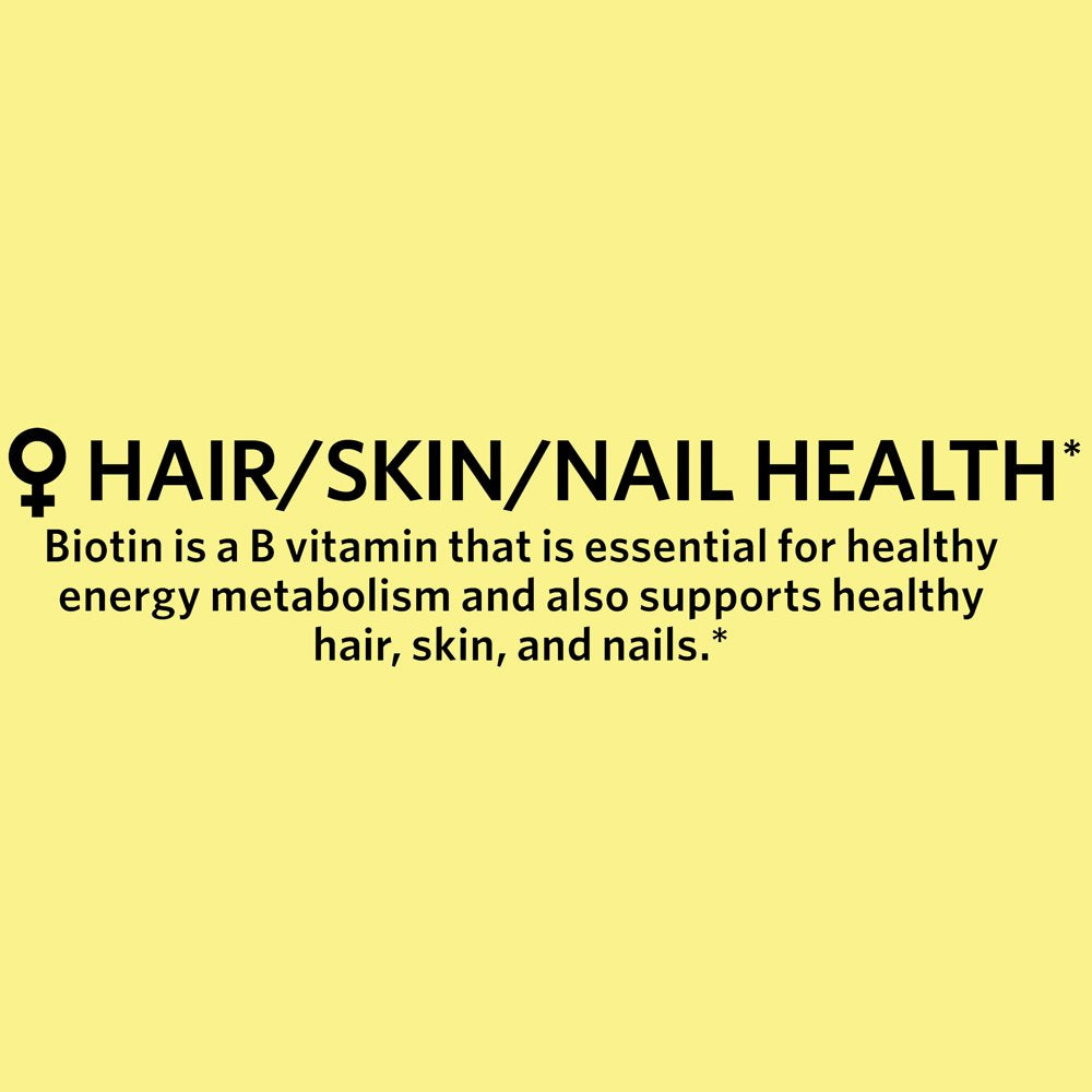 Spring Valley Biotin Hair/Skin/Nails Health Dietary Supplement Softgels, 5,000 Mcg, 120 Count