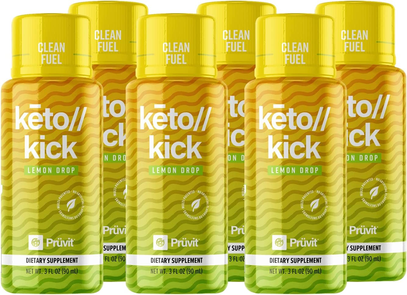 Pruvit Keto Kick Lemon Drop Exogenous Ketones Exalt the Benefits of Natural Slim Products & Keto Supplements | a Keto-Friendly Product That Provides the Benefit of Ketosis - 6 Packs 90 Ml