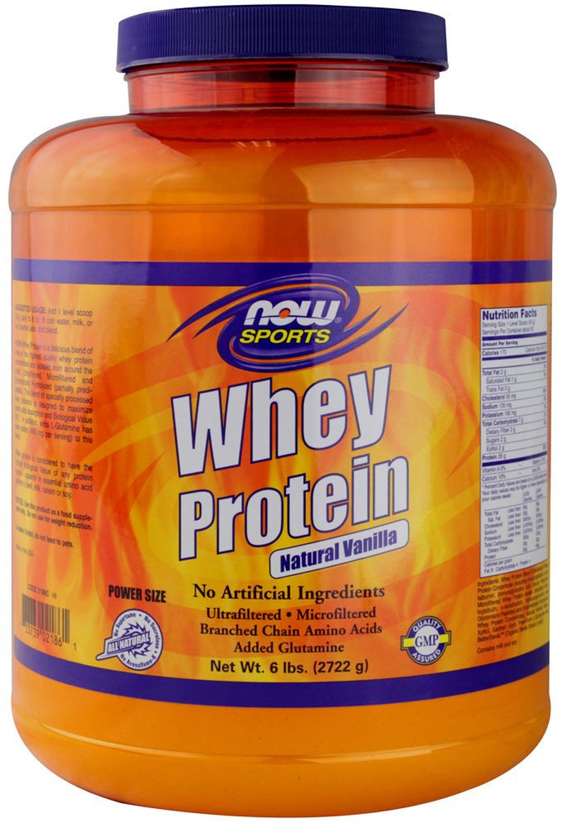 NOW Sports Whey Protein Natural Vanilla -- 6 Lbs