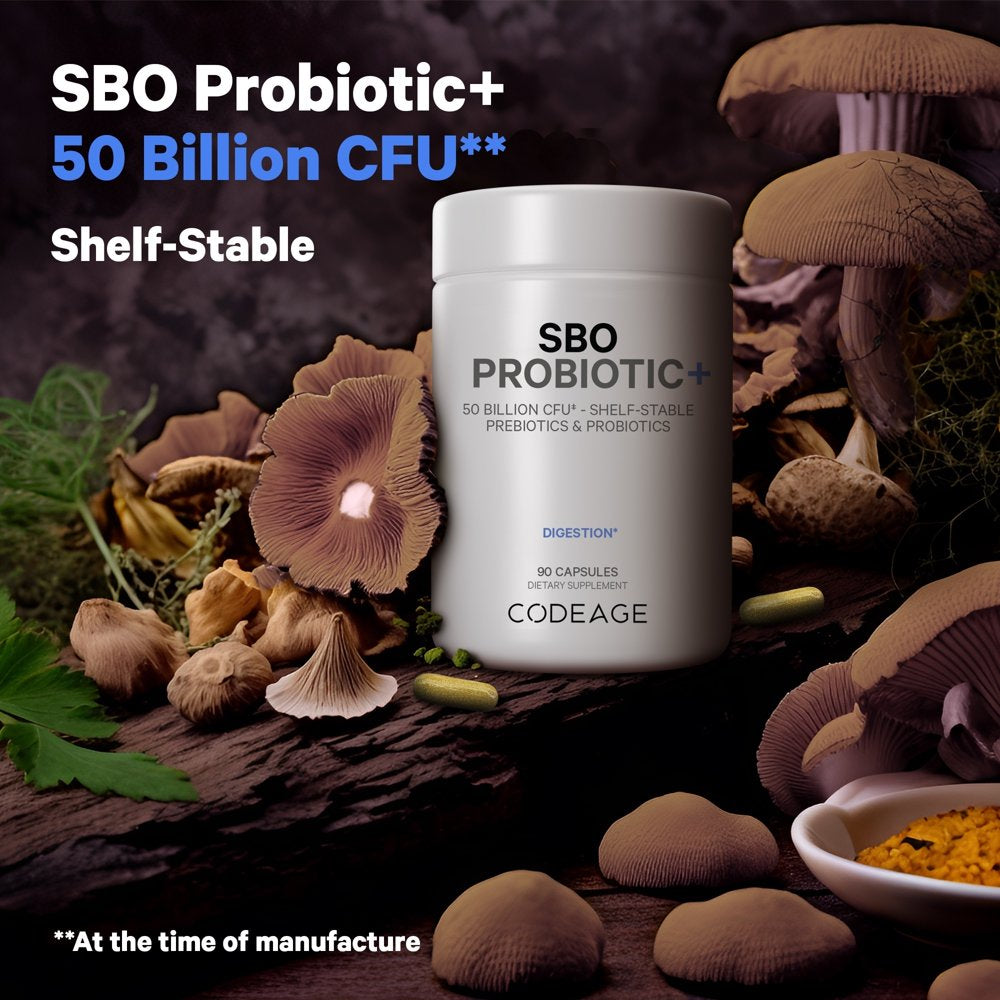 Codeage SBO Probiotics 50 Billion CFU, Soil-Based Organisms, Prebiotics, Organic Fermented Botanicals, 90 Ct