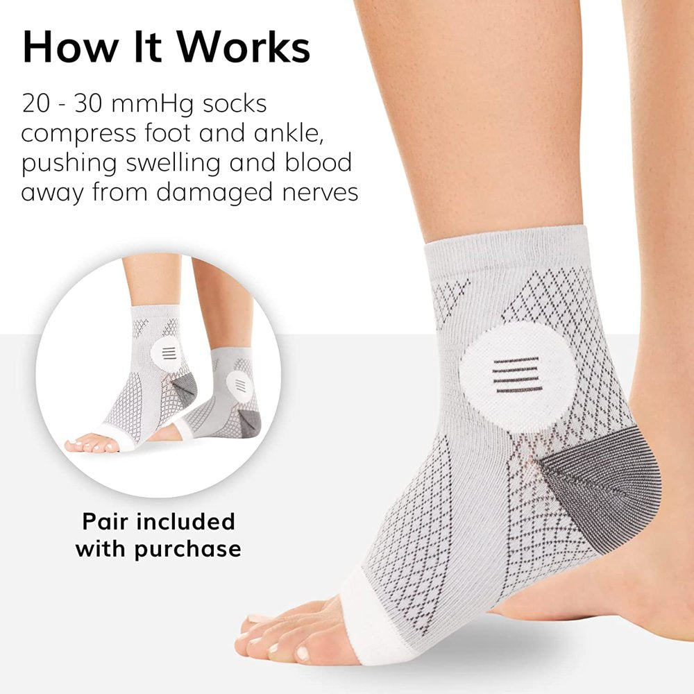 1Pair Neuropathy Socks Toeless Compression Socks Breathable Comfortable Ankle Socks Relief Athletic Socks for Arch & Heel