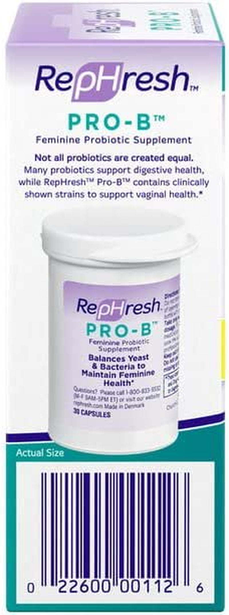 Rephresh Pro-B Probiotic Feminine Supplement - 30 Ea (Pack of 2)