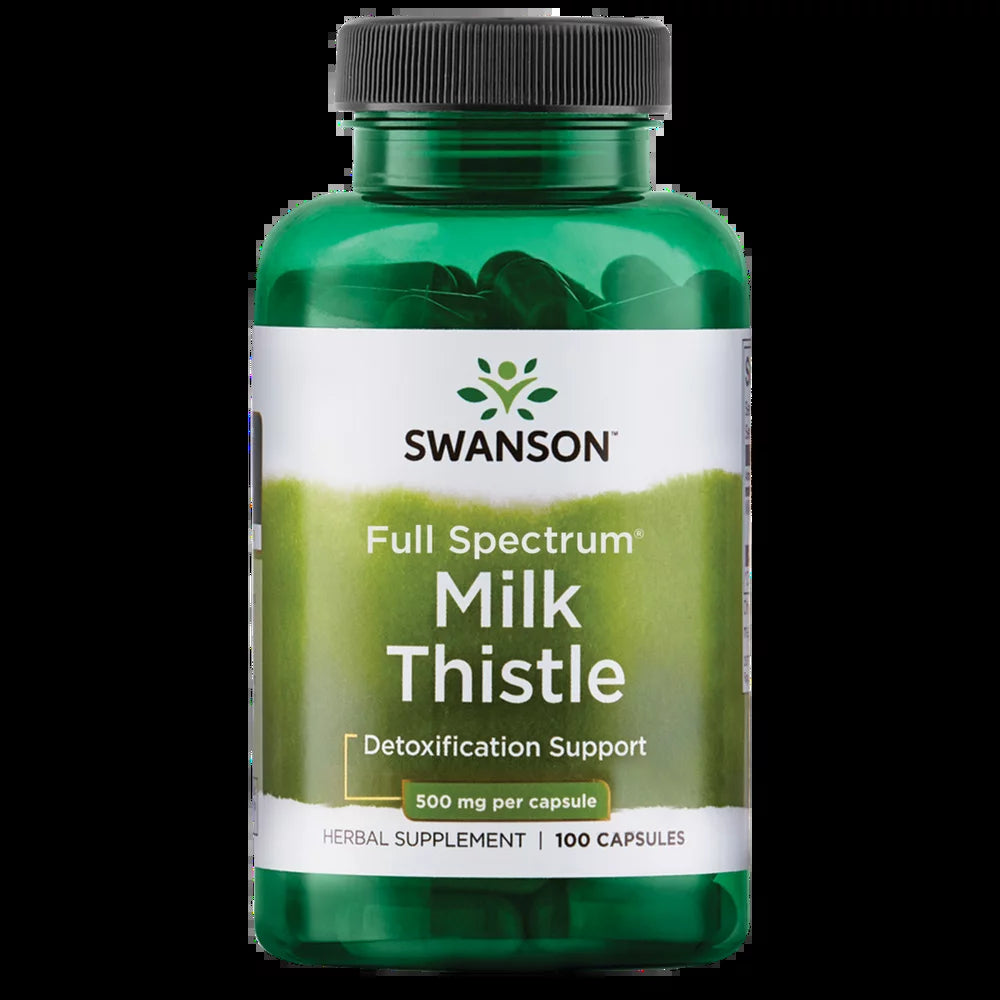 Swanson Full Spectrum Milk Thistle, Helps Support Overall Liver Health, 500 Mg, 100 Capsules
