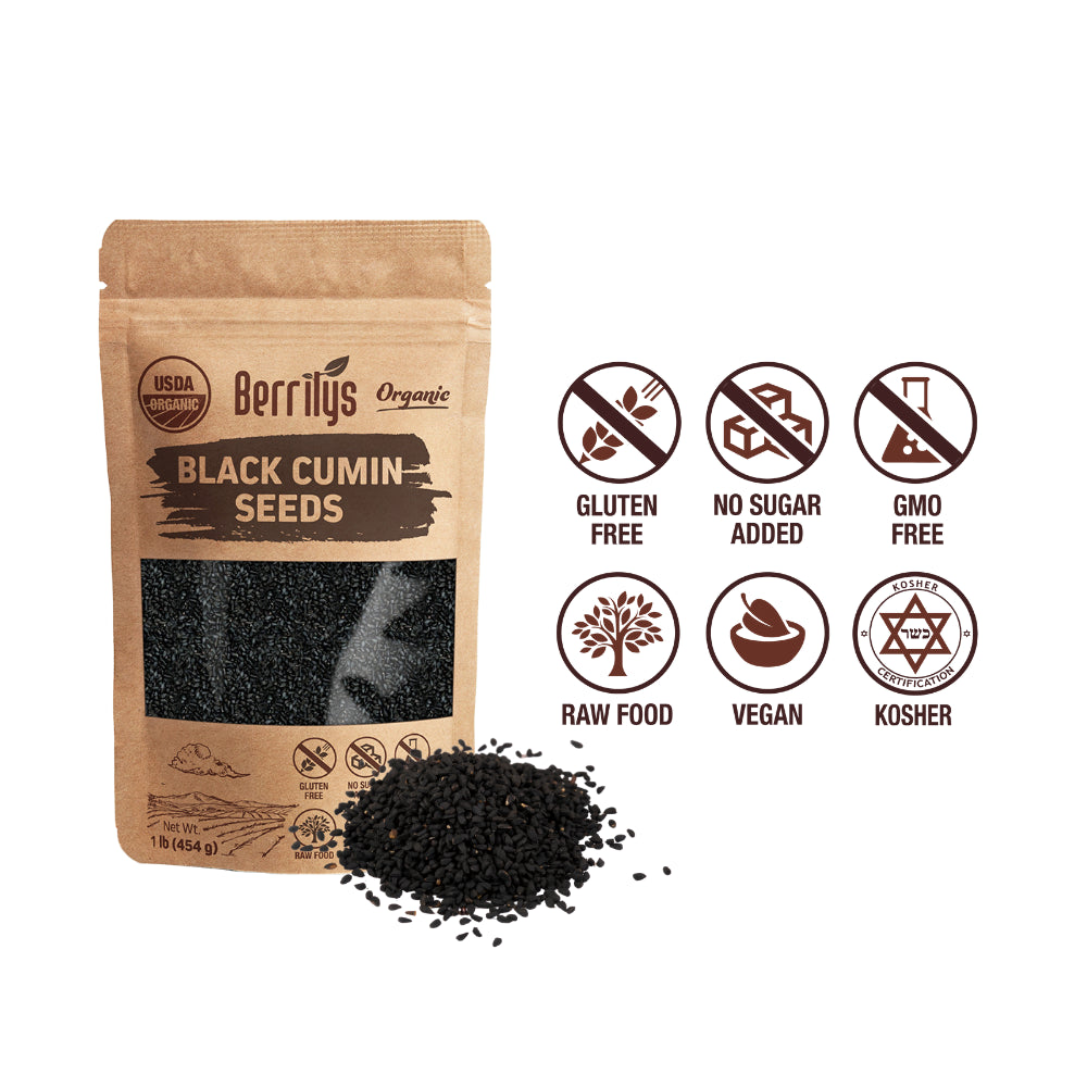 Berrilys, Organic Black Seeds, 16Oz, Also Known as Nigella Sativa, Kalonji & Black Cumin Seeds, Herbs, Spices