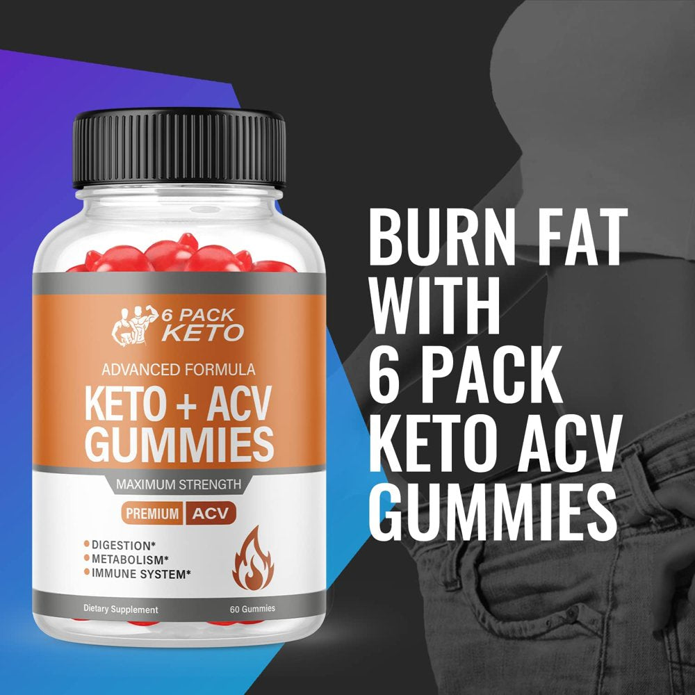 (1 Pack) 6 Pack Keto ACV Gummies - Supplement for Weight Loss - Energy & Focus Boosting Dietary Supplements for Weight Management & Metabolism - Fat Burn - 60 Gummies