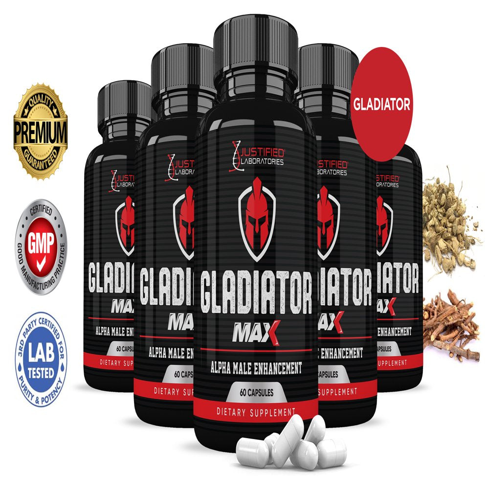 (5 Pack) Gladiator Max 1600MG Advanced Men'S Health Formula 300 Capsules