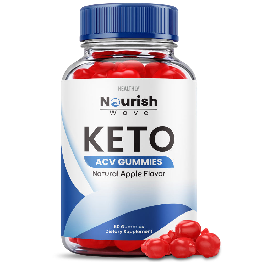 Nourish Keto Gummies Keto ACV Apple Cider Vinegar Weight Loss Vegan (60 Gummies)